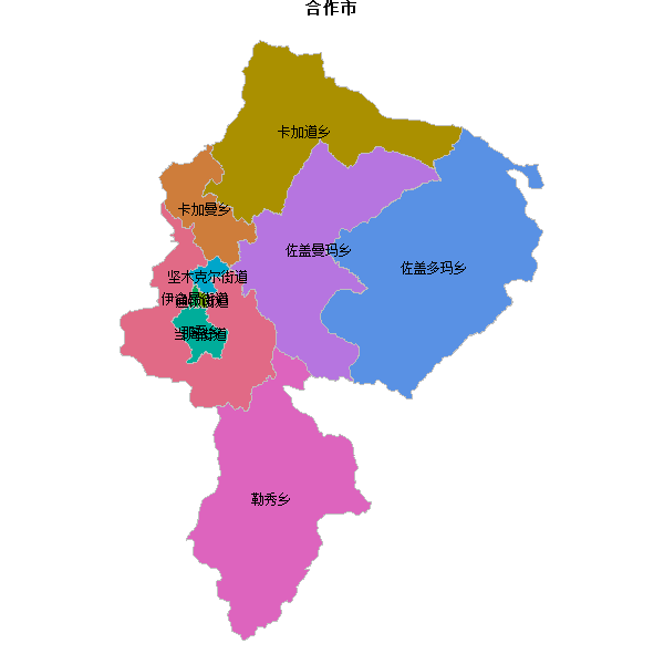 合作市乡镇地图shp数据WGS84坐标系.shp