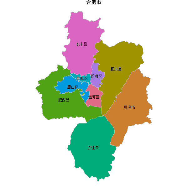 合肥市地图shp数据WGS84坐标系.shp