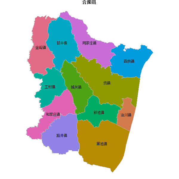 合阳县乡镇地图shp数据WGS84坐标系.shp