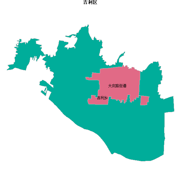 吉利区乡镇地图JSON数据WGS84坐标系.json