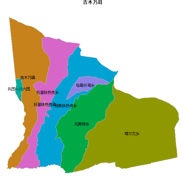吉木乃县乡镇地图shp数据WGS84坐标系.shp