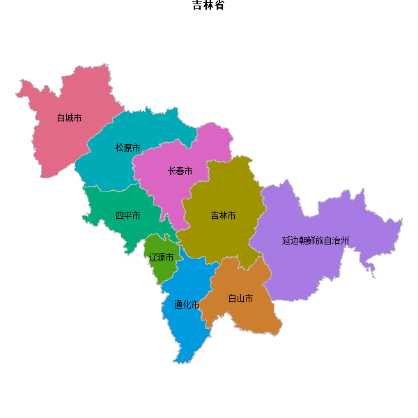 吉林省地图shp数据WGS84坐标系.shp
