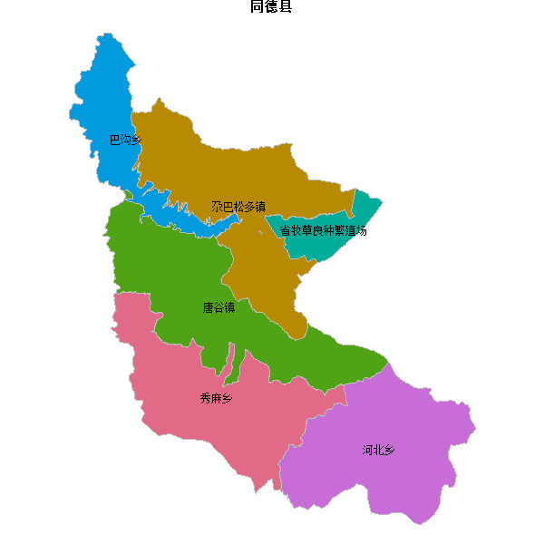 同德县乡镇地图shp数据WGS84坐标系.shp