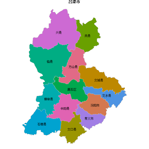 吕梁市地图shp数据WGS84坐标系.shp