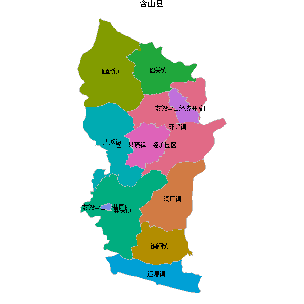 含山县乡镇地图shp数据WGS84坐标系.shp