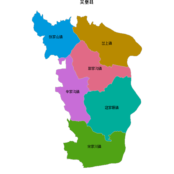 吴堡县乡镇地图shp数据WGS84坐标系.shp