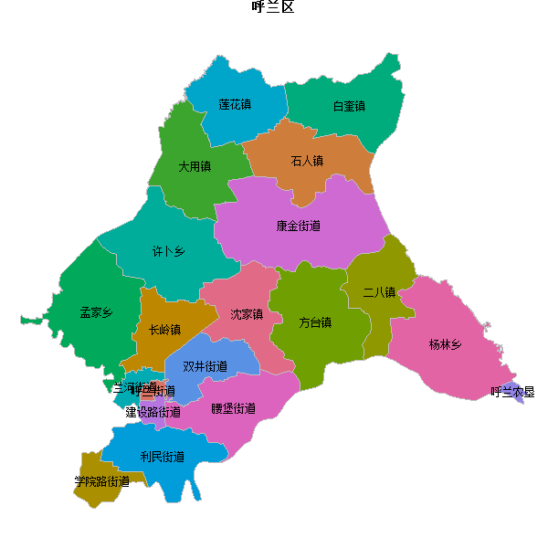 呼兰区乡镇地图shp数据WGS84坐标系.shp