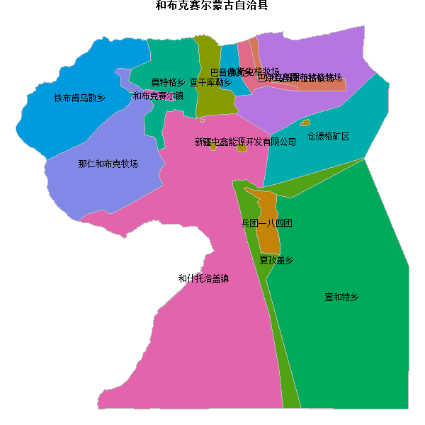 和布克赛尔蒙古自治县乡镇地图shp数据WGS84坐标系.shp