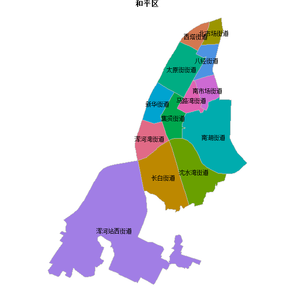 和平区乡镇地图shp数据WGS84坐标系.shp