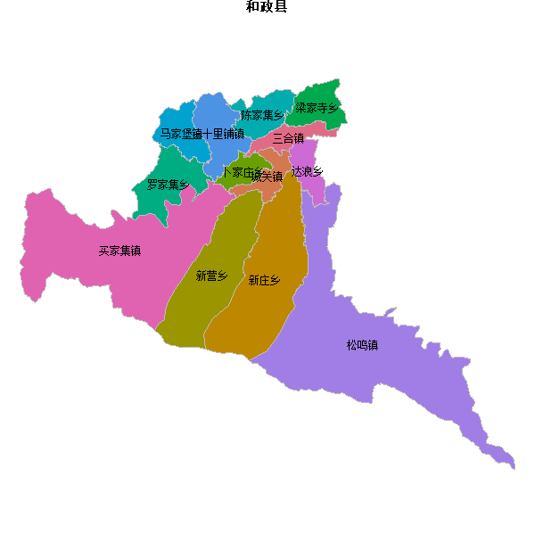 和政县乡镇地图shp数据WGS84坐标系.shp
