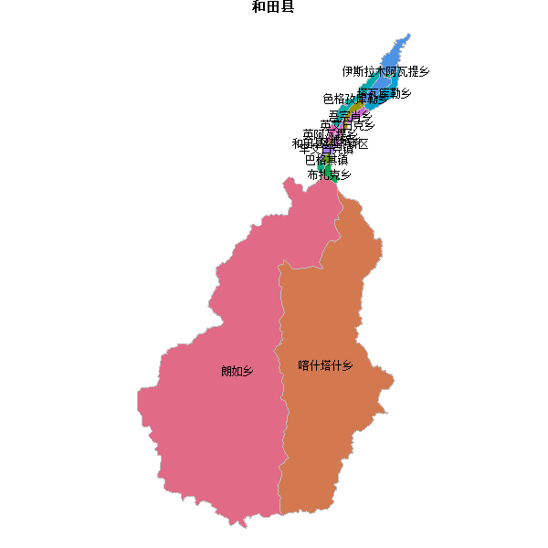 和田县乡镇地图shp数据WGS84坐标系.shp
