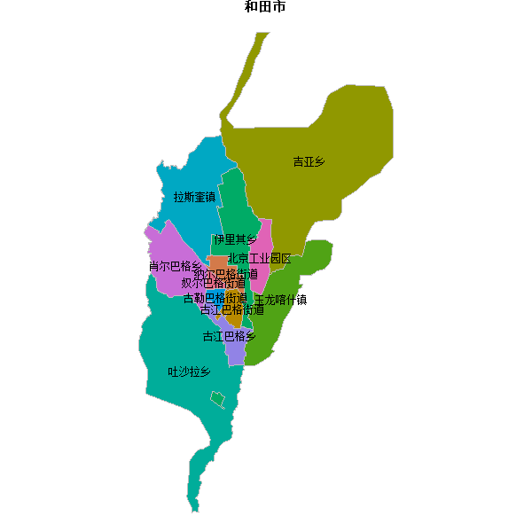 和田市乡镇地图shp数据WGS84坐标系.shp