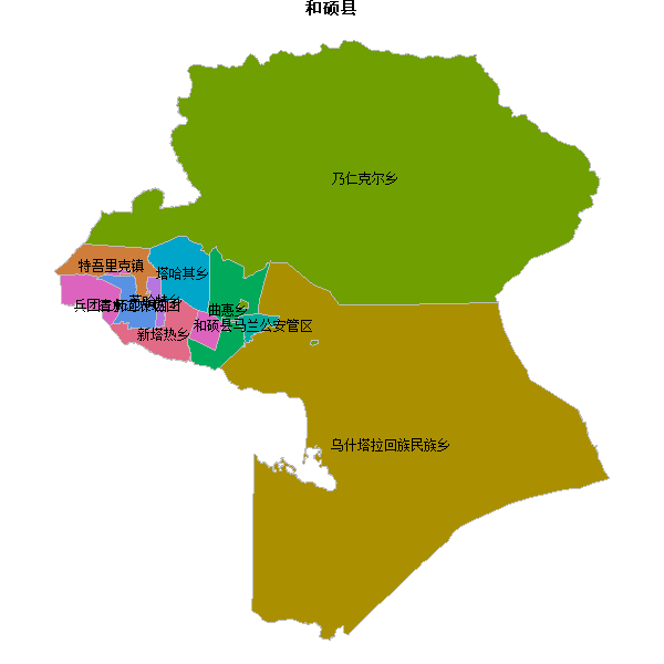 和硕县乡镇地图shp数据WGS84坐标系.shp