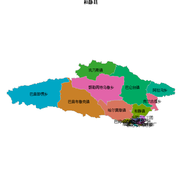 和静县乡镇地图shp数据WGS84坐标系.shp