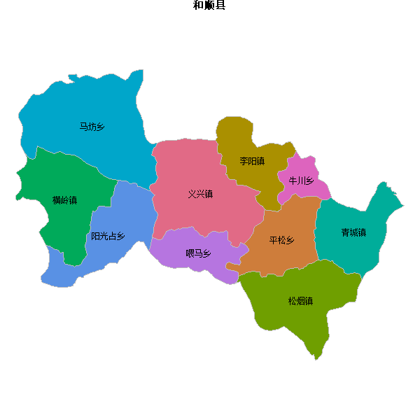 和顺县乡镇地图shp数据WGS84坐标系.shp