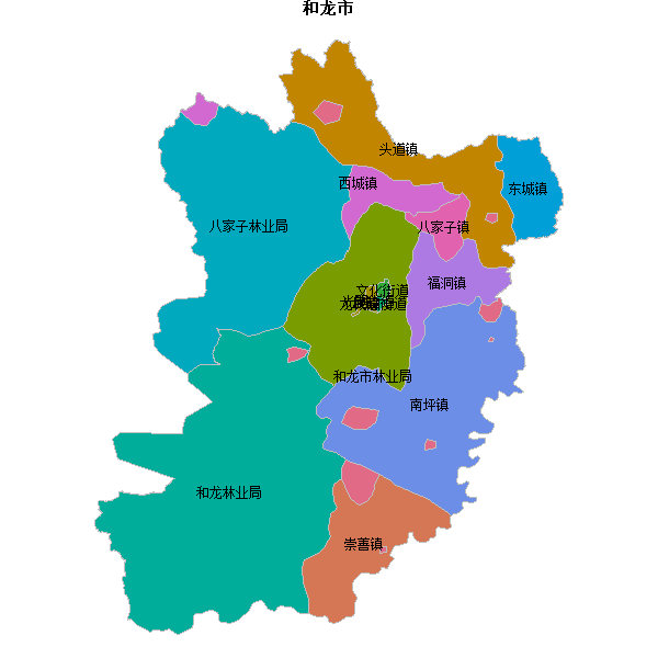 和龙市乡镇地图shp数据WGS84坐标系.shp