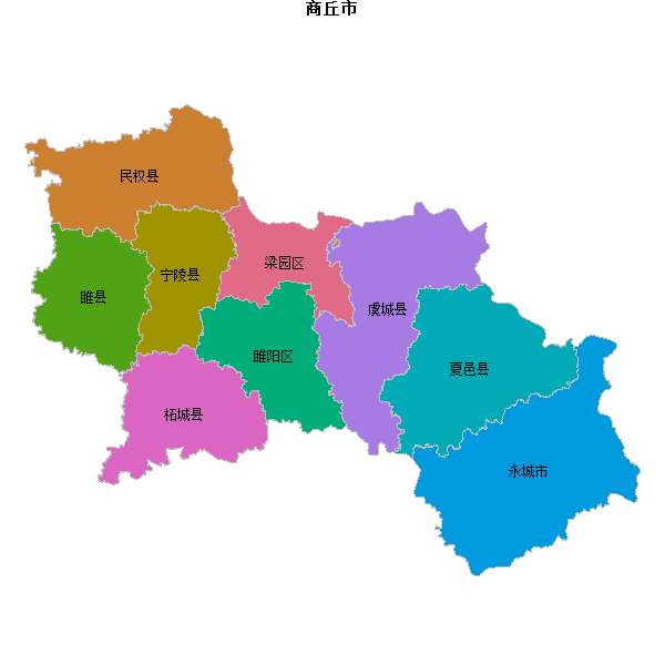 商丘市地图shp数据WGS84坐标系.shp