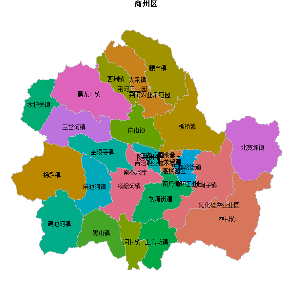 商州区乡镇地图shp数据WGS84坐标系.shp