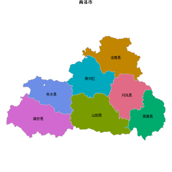 商洛市地图shp数据WGS84坐标系.shp