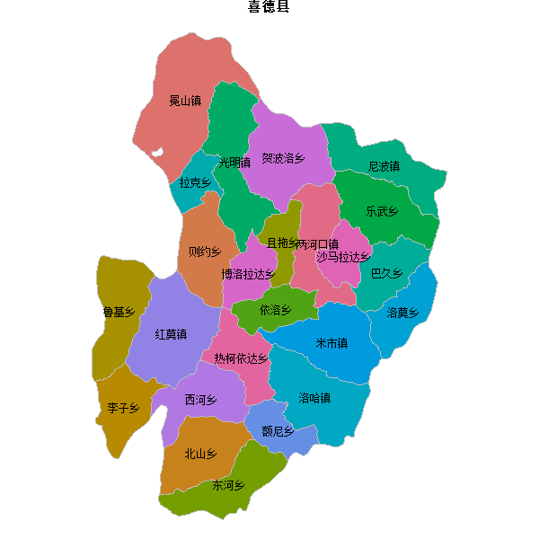 喜德县乡镇地图shp数据WGS84坐标系.shp