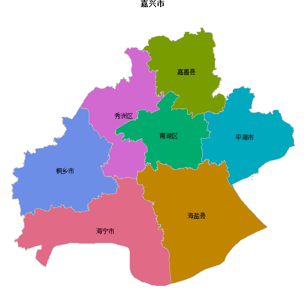 嘉兴市地图shp数据WGS84坐标系.shp