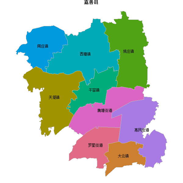 嘉善县乡镇地图shp数据WGS84坐标系.shp