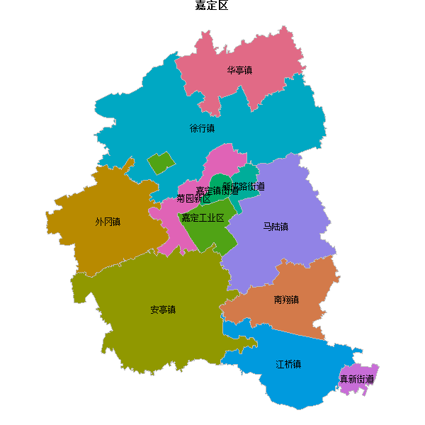 嘉定区乡镇地图shp数据WGS84坐标系.shp