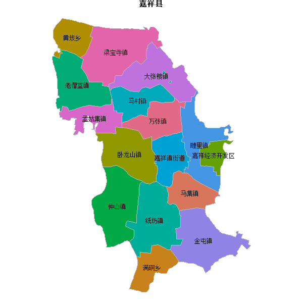 嘉祥县乡镇地图shp数据WGS84坐标系.shp