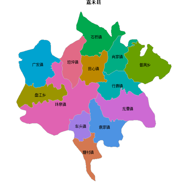 嘉禾县乡镇地图shp数据WGS84坐标系.shp