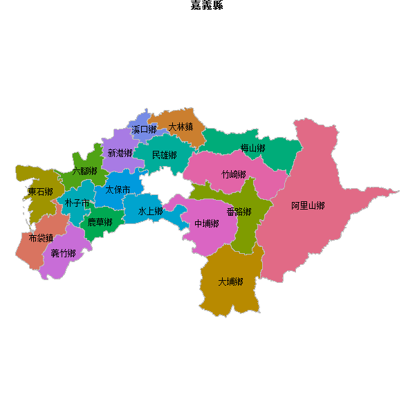 嘉義縣地图shp数据WGS84坐标系.shp