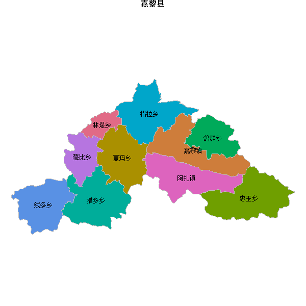嘉黎县乡镇地图shp数据WGS84坐标系.shp