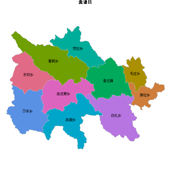 囊谦县乡镇地图shp数据WGS84坐标系.shp