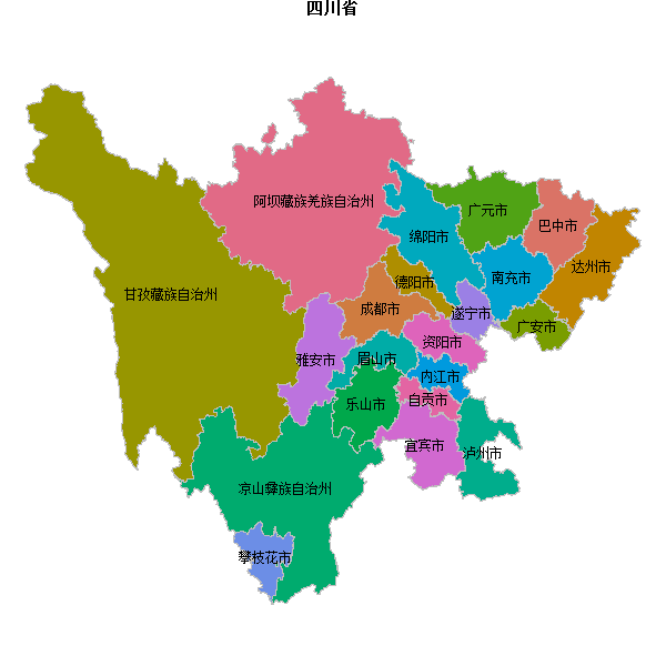 四川省地图shp数据WGS84坐标系.shp