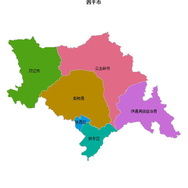四平市地图shp数据WGS84坐标系.shp