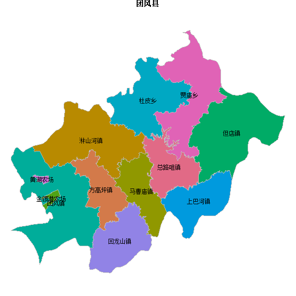 团风县乡镇地图shp数据WGS84坐标系.shp
