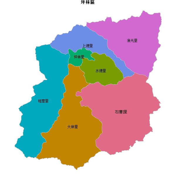 坪林區乡镇地图shp数据WGS84坐标系.shp