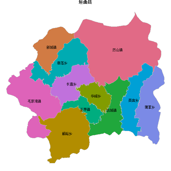垣曲县乡镇地图shp数据WGS84坐标系.shp