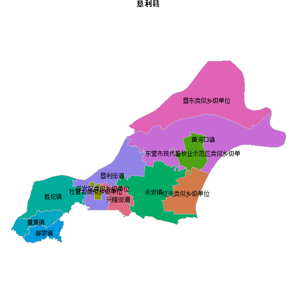 垦利县乡镇地图shp数据WGS84坐标系.shp