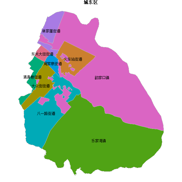 城东区乡镇地图shp数据WGS84坐标系.shp