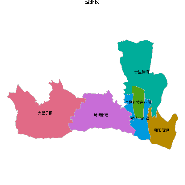 城北区乡镇地图shp数据WGS84坐标系.shp