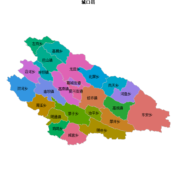 城口县乡镇地图shp数据WGS84坐标系.shp