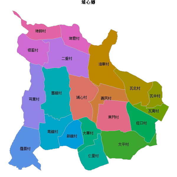 埔心鄉乡镇地图shp数据WGS84坐标系.shp