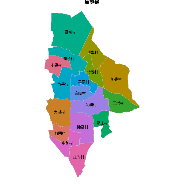 埤頭鄉乡镇地图shp数据WGS84坐标系.shp