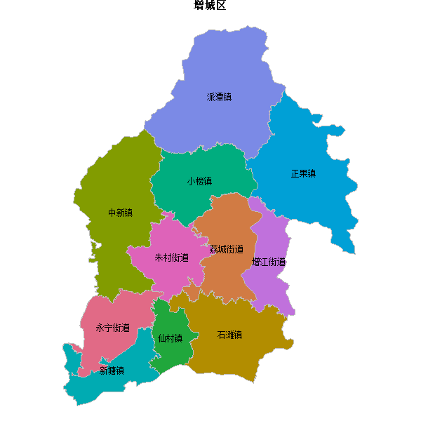 增城区乡镇地图shp数据WGS84坐标系.shp