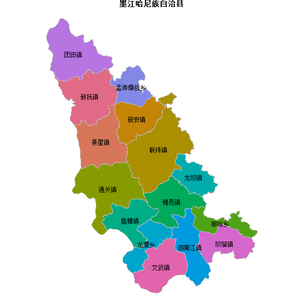 墨江哈尼族自治县乡镇地图shp数据WGS84坐标系.shp