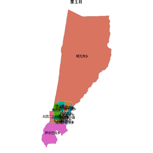 墨玉县乡镇地图shp数据WGS84坐标系.shp