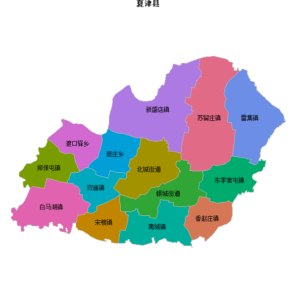 夏津县乡镇地图shp数据WGS84坐标系.shp
