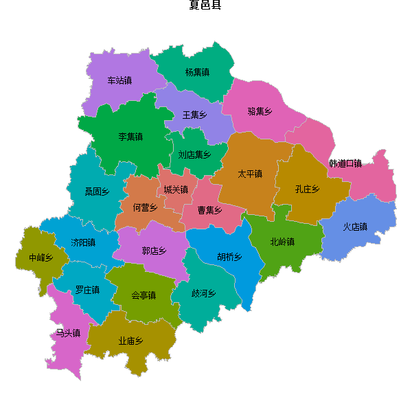 夏邑县乡镇地图shp数据WGS84坐标系.shp