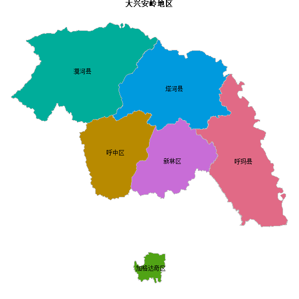 大兴安岭地区地图shp数据WGS84坐标系.shp