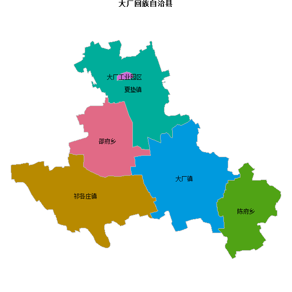 大厂回族自治县乡镇地图shp数据WGS84坐标系.shp